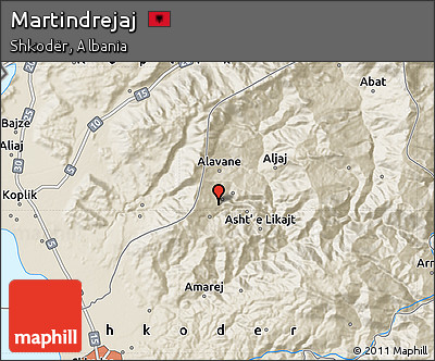 Shaded Relief Map of Martindrejaj