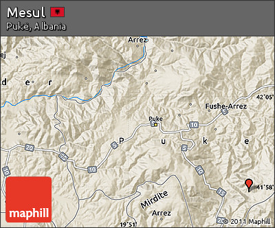 Shaded Relief Map of Mesul