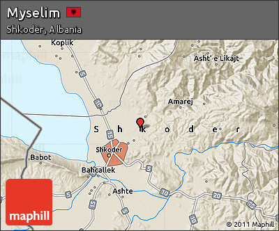 Shaded Relief Map of Myselim