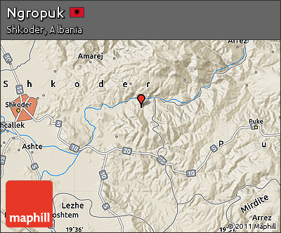 Shaded Relief Map of Ngropuk