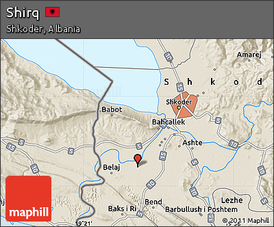 Shaded Relief Map of Shirq