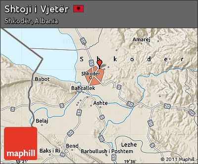 Shaded Relief Map of Shtoji I Vjetër