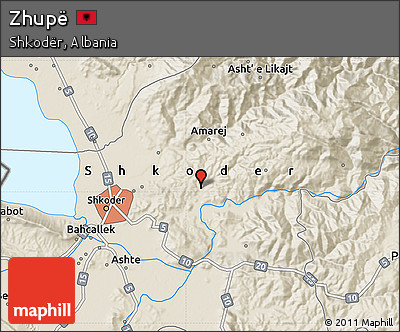 Shaded Relief Map of Zhupë