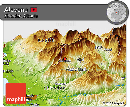 Physical Panoramic Map of Alavane