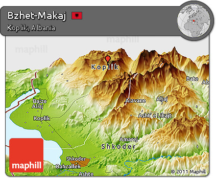 Physical Panoramic Map of Bzhet-Makaj