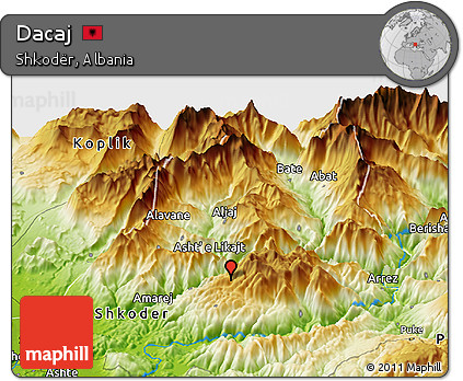 Physical Panoramic Map of Dacaj