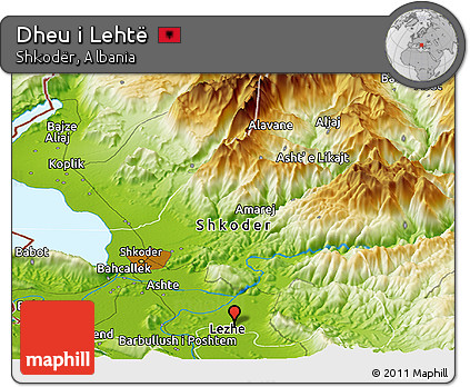 Physical Panoramic Map of Dheu I Lehtë