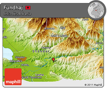 Physical Panoramic Map of Fundhaj