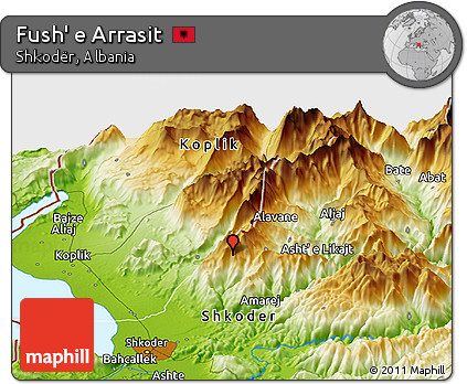 Physical Panoramic Map of Fush' E Arrasit