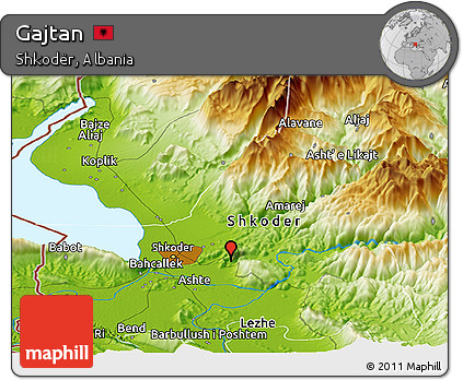 Physical Panoramic Map of Gajtan