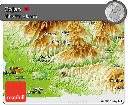 Physical Panoramic Map of Gojan