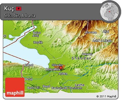 Physical Panoramic Map of Kuç