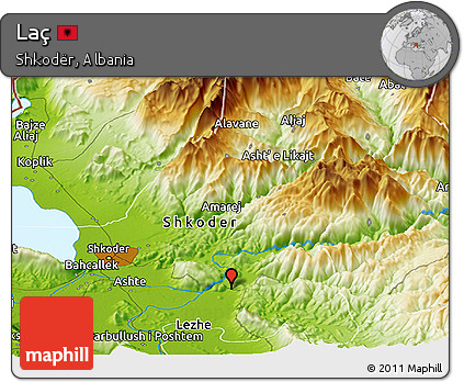 Physical Panoramic Map of Laç