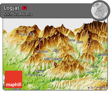 Physical Panoramic Map of Logjas