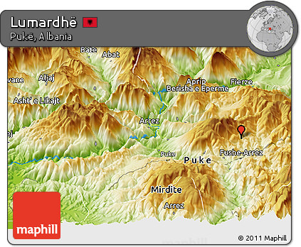 Physical Panoramic Map of Lumardhë