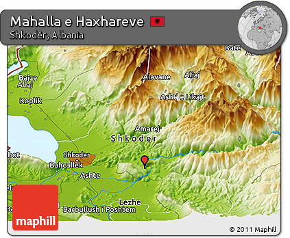 Physical Panoramic Map of Mahalla E Haxhareve
