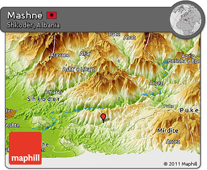 Physical Panoramic Map of Mashnë