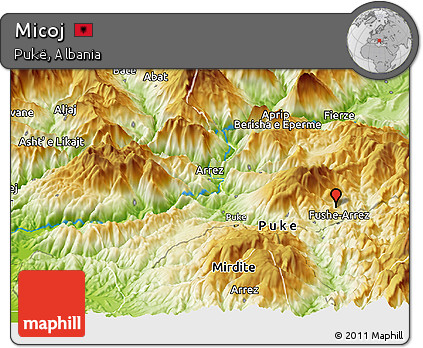 Physical Panoramic Map of Micoj