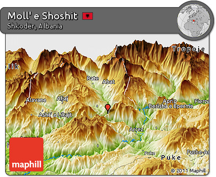 Physical Panoramic Map of Moll' E Shoshit