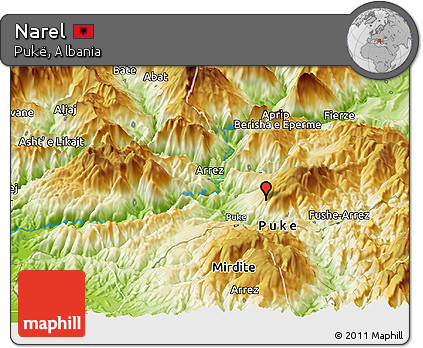 Physical Panoramic Map of Narel