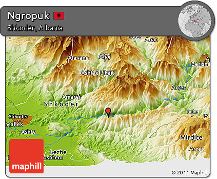 Physical Panoramic Map of Ngropuk