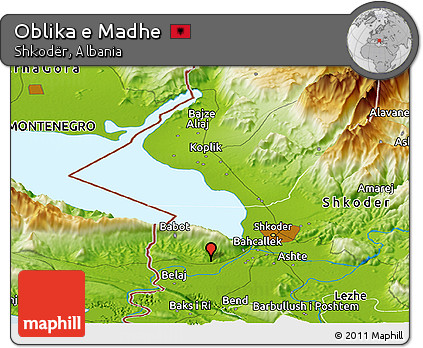 Physical Panoramic Map of Oblika E Madhe
