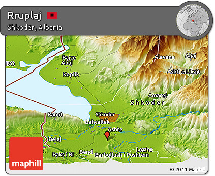 Physical Panoramic Map of Rruplaj