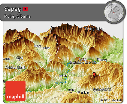 Physical Panoramic Map of Sapaç