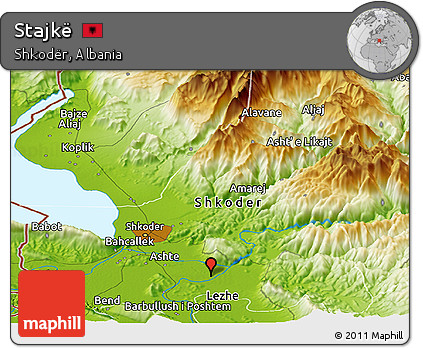 Physical Panoramic Map of Stajkë