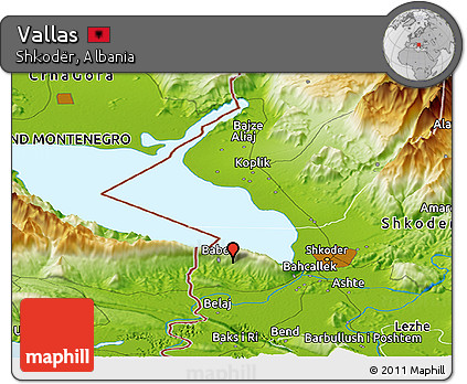 Physical Panoramic Map of Vallas