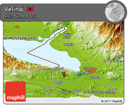 Physical Panoramic Map of Velinaj