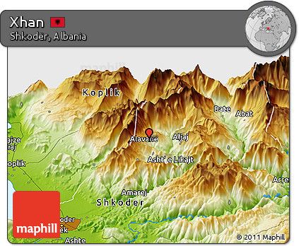 Physical Panoramic Map of Xhan
