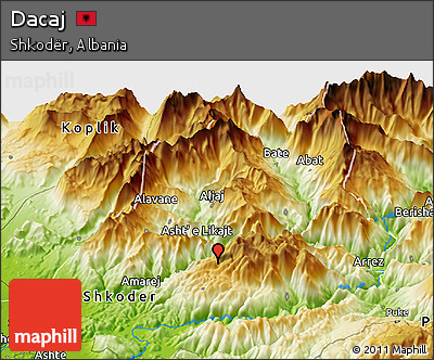 Physical Panoramic Map of Dacaj