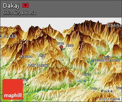 Physical Panoramic Map of Dakaj