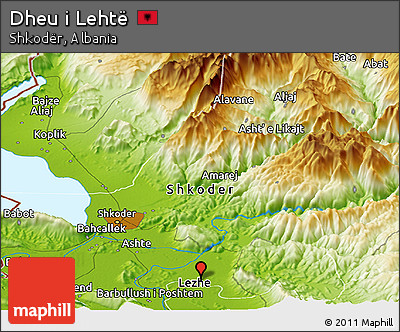Physical Panoramic Map of Dheu I Lehtë