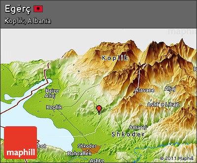 Physical Panoramic Map of Egërç