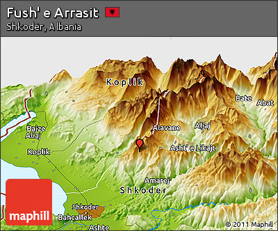Physical Panoramic Map of Fush' E Arrasit
