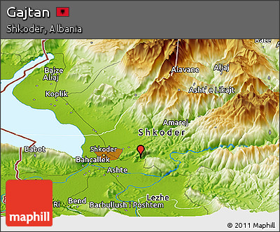Physical Panoramic Map of Gajtan