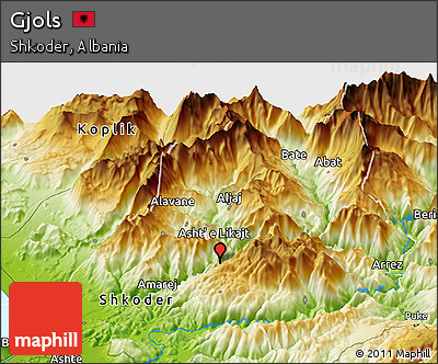 Physical Panoramic Map of Gjols