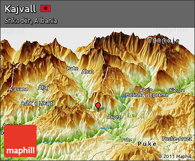 Physical Panoramic Map of Kajvall