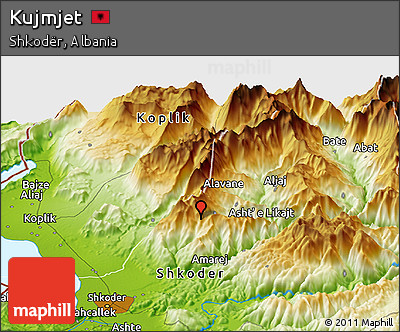 Physical Panoramic Map of Kujmjet