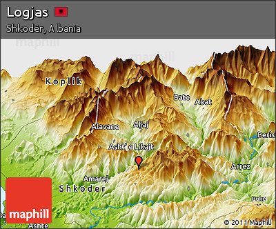 Physical Panoramic Map of Logjas