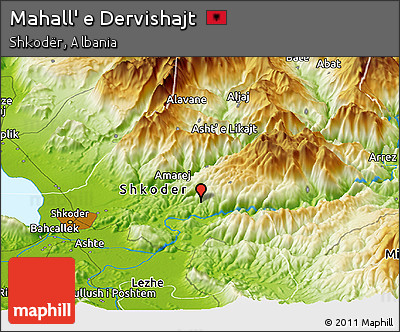 Physical Panoramic Map of Mahall' E Dervishajt