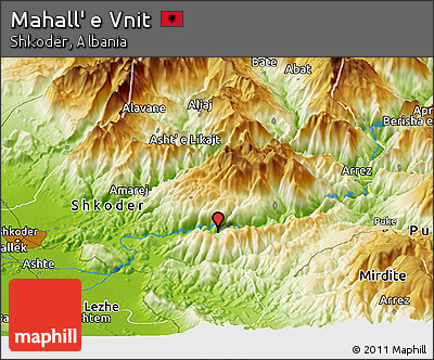 Physical Panoramic Map of Mahall' E Vnit