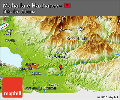 Physical Panoramic Map of Mahalla E Haxhareve