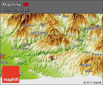 Physical Panoramic Map of Mashnë