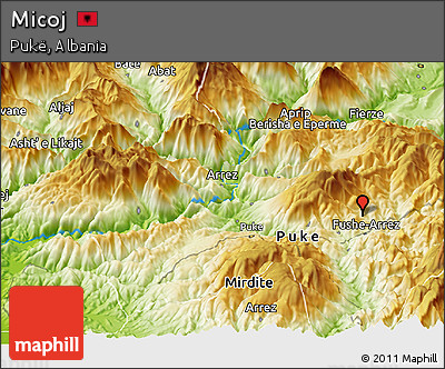 Physical Panoramic Map of Micoj
