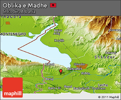 Physical Panoramic Map of Oblika E Madhe