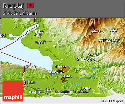 Physical Panoramic Map of Rruplaj