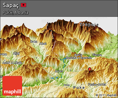 Physical Panoramic Map of Sapaç
